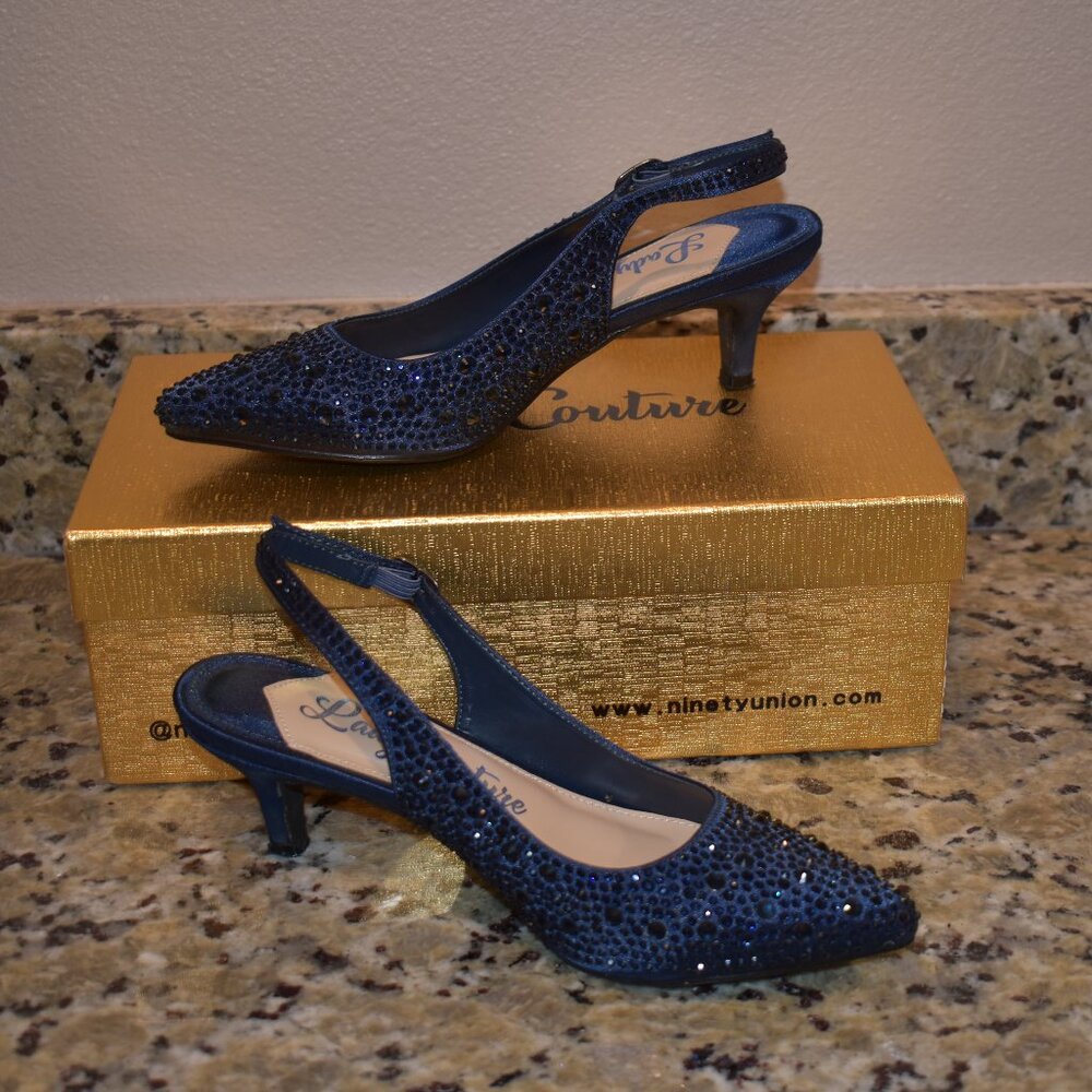 Women's Lady Couture Sling Back Dressy Shoe, Onyx Size 6